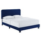 Modway Celine Channel Tufted Performance Velvet Full Bed in Navy