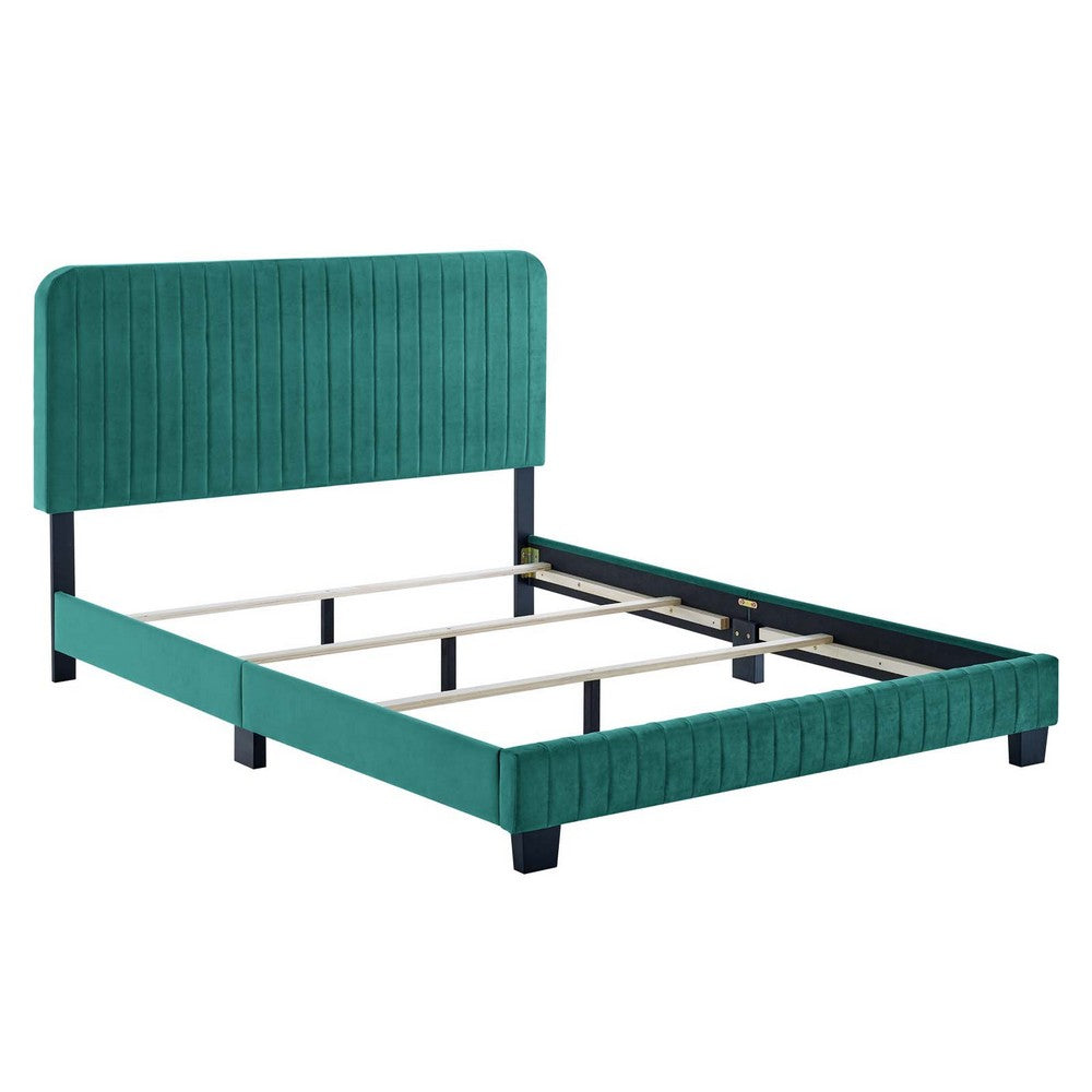 Celine Channel Tufted Performance Velvet Twin Bed  - No Shipping Charges