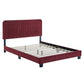 Modway Celine Channel Tufted Performance Velvet Full Platform Bed in Maroon MDY-MOD-6335-MAR