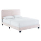 Modway Celine Channel Tufted Performance Velvet Full Platform Bed in Pink