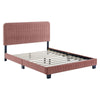Modway Celine Channel Tufted Performance Velvet Twin Platform Bed in Dusty Rose