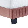 Modway Celine Channel Tufted Performance Velvet Twin Platform Bed in Dusty Rose