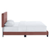 Modway Celine Channel Tufted Performance Velvet Twin Platform Bed in Dusty Rose