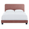 Modway Celine Channel Tufted Performance Velvet Twin Platform Bed in Dusty Rose