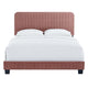 Modway Celine Channel Tufted Performance Velvet Twin Platform Bed in Dusty Rose