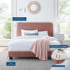 Modway Celine Channel Tufted Performance Velvet Twin Platform Bed in Dusty Rose