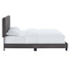 Celine Channel Tufted Performance Velvet Twin Platform Bed by Modway| Gray