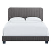 Celine Channel Tufted Performance Velvet Twin Platform Bed by Modway| Gray