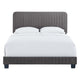 Celine Channel Tufted Performance Velvet Twin Platform Bed by Modway| Gray