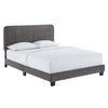 Celine Channel Tufted Performance Velvet Twin Platform Bed by Modway| Gray