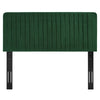 Modway Milenna Channel Tufted Performance Velvet Twin Headboard in Emerald MDY-MOD-6337-EME