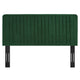 Modway Milenna Channel Tufted Performance Velvet Twin Headboard in Emerald MDY-MOD-6337-EME