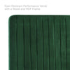 Modway Milenna Channel Tufted Performance Velvet Twin Headboard in Emerald MDY-MOD-6337-EME