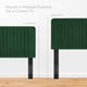 Modway Milenna Channel Tufted Performance Velvet Twin Headboard in Emerald MDY-MOD-6337-EME