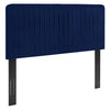 Modway Milenna Channel Tufted Performance Velvet Twin Headboard in Navy