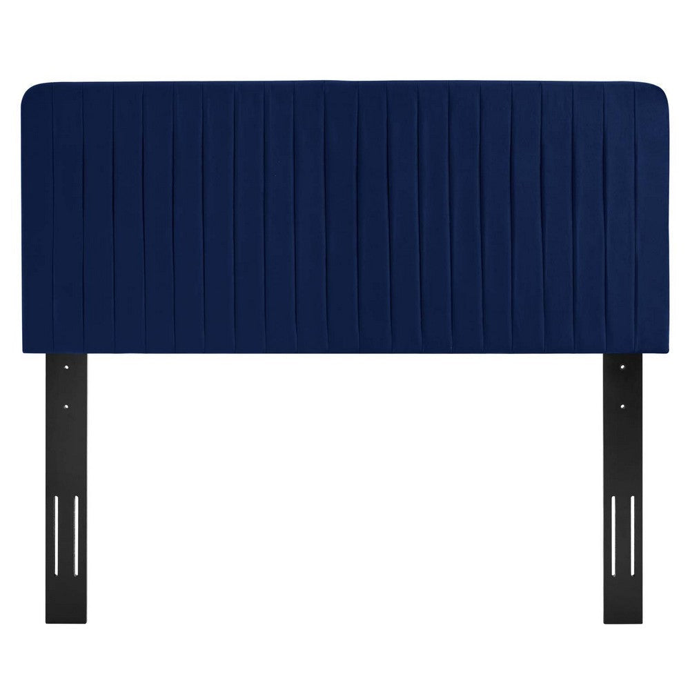 Modway Milenna Channel Tufted Performance Velvet King/California King Headboard in Navy MDY-MOD-6341-NAV