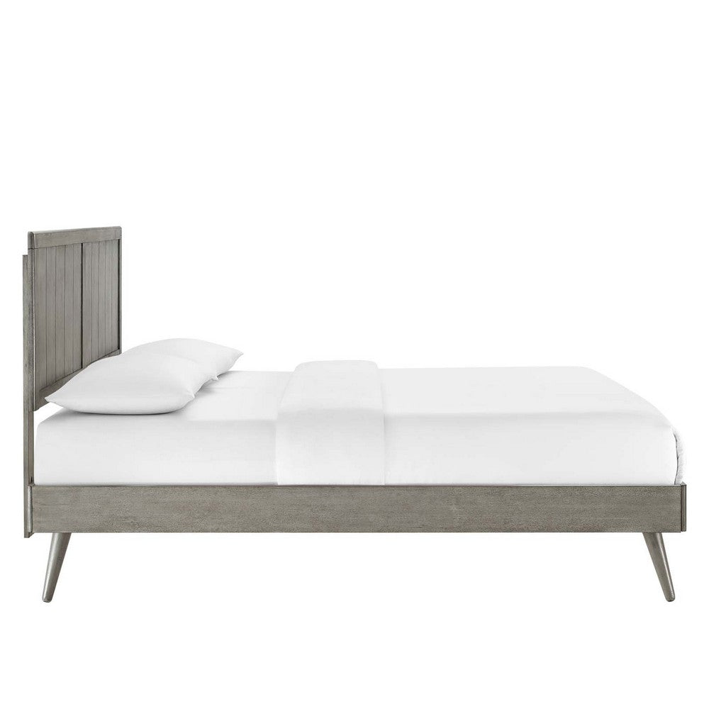 Alana Wood Queen Platform Bed With Splayed Legs by Modway| Gray