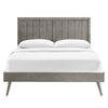 Alana Wood Queen Platform Bed With Splayed Legs by Modway| Gray
