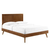 Modway Alana Wood Queen Platform Bed in Walnut with Splayed Legs