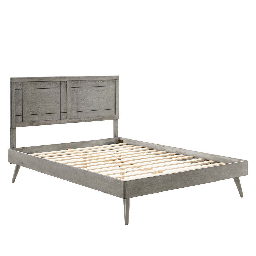 Modway Marlee Wood Queen Platform Bed in Gray with Splayed Legs MDY-MOD-6382-GRY