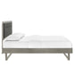 Modway Willow Wood Platform Bed with Angular Frame Queen Gray Charcoal MDY-MOD-6384-GRY-CHA