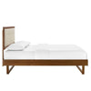 Modway MOD-6384-WAL-BEI Willow Queen Wood Platform Bed with Angular Frame Walnut Beige MDY-MOD-6384-WAL-BEI