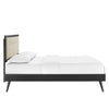 Modway MOD-6385-BLK-BEI Willow Queen Wood Platform Bed with Splayed Legs Black Beige MDY-MOD-6385-BLK-BEI