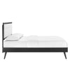 Modway MOD-6385-BLK-WHI Willow Queen Wood Platform Bed with Splayed Legs Black White MDY-MOD-6385-BLK-WHI