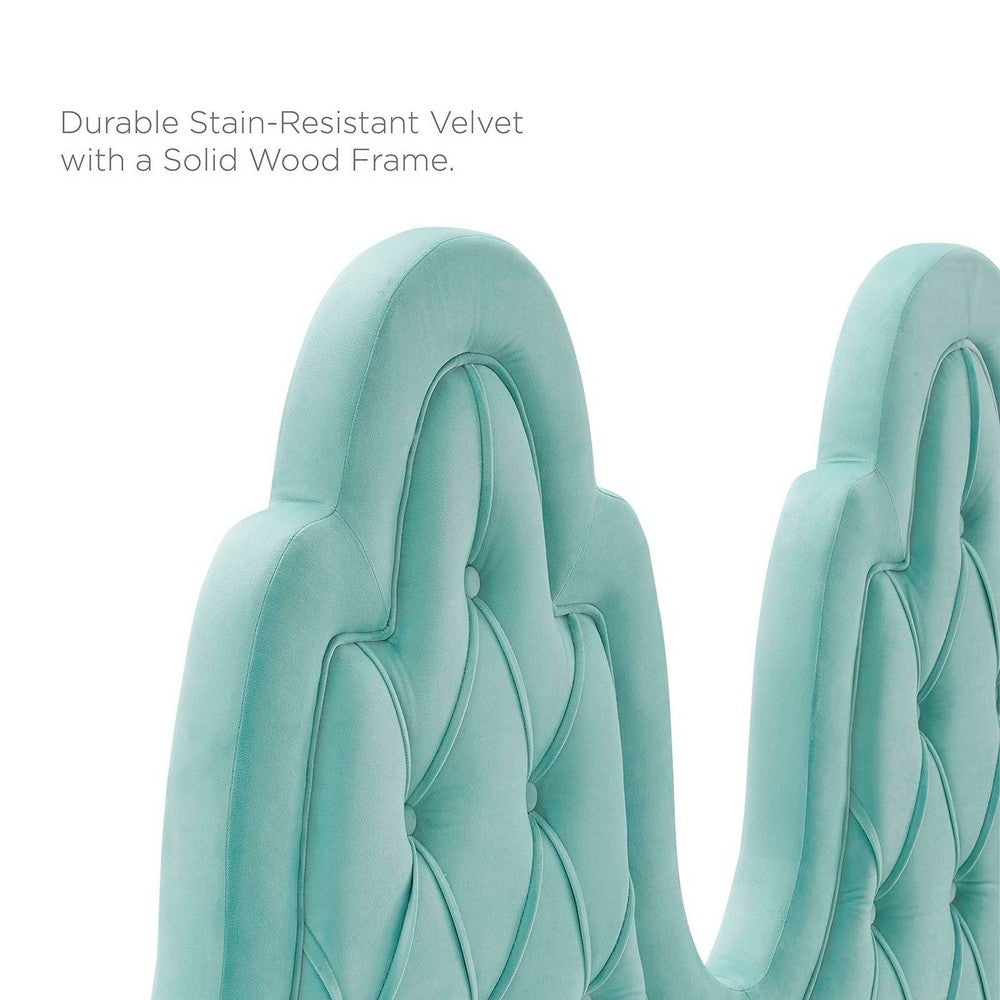 Augustine Tufted Performance Velvet Twin Headboard by Modway| Green