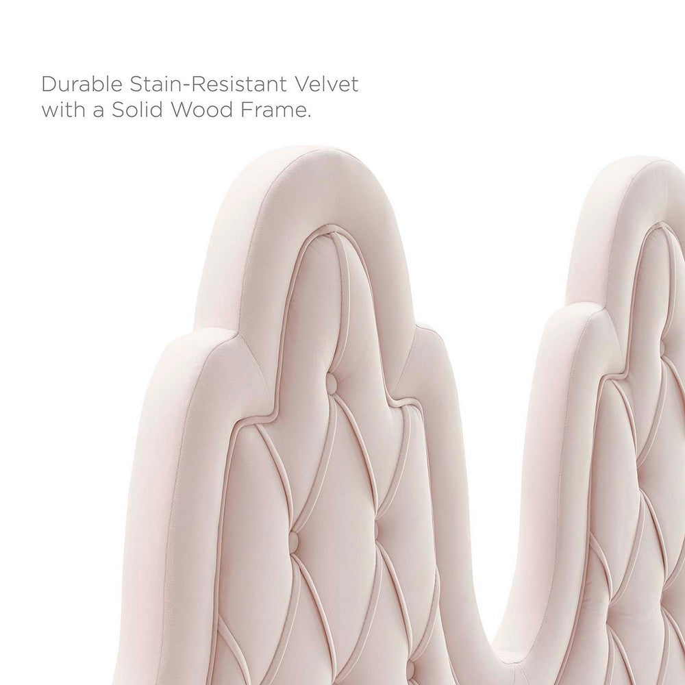 Augustine Tufted Performance Velvet Twin Headboard by Modway| Red