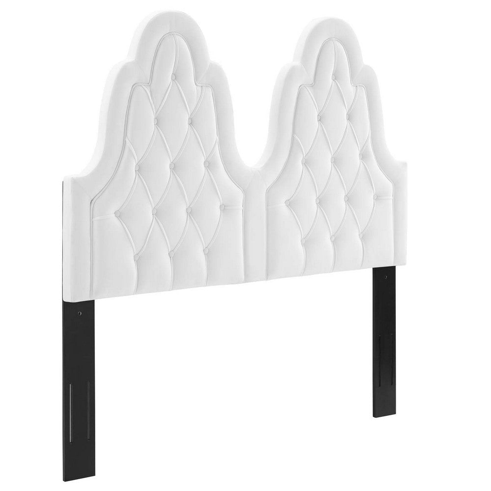 Modway Augustine Tufted Performance Velvet Headboard, King/California King, White