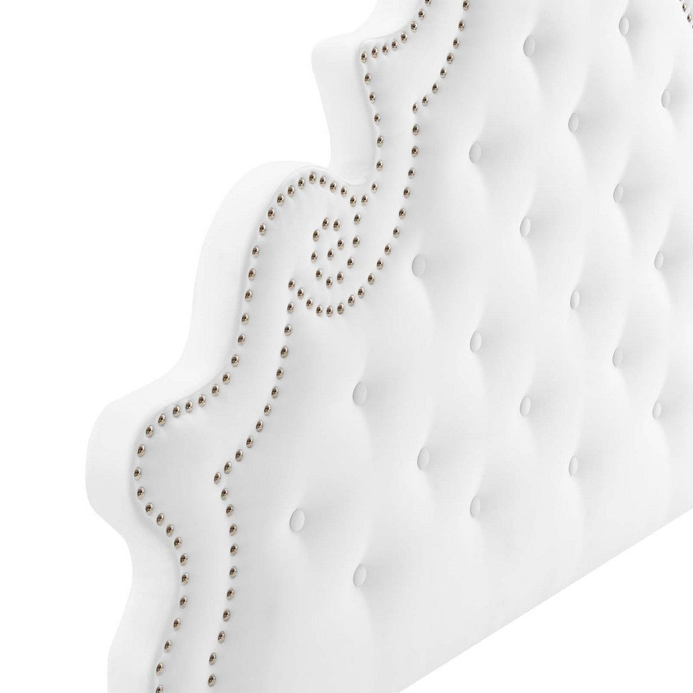 Modway Diana Tufted Performance Velvet Twin Headboard in White MDY-MOD-6416-WHI