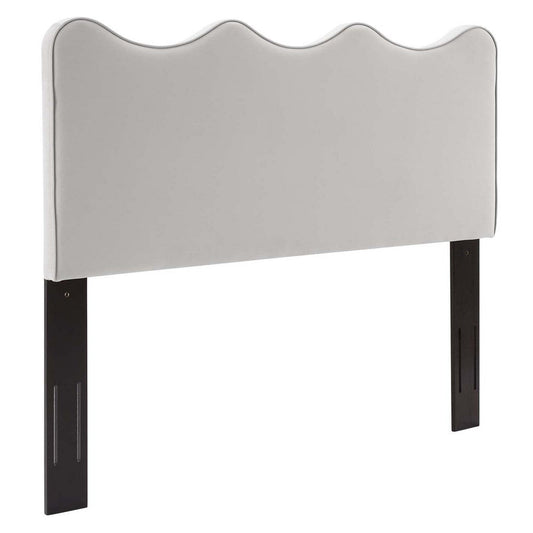 Modway Athena Performance Velvet Full/Queen Headboard in Light Gray