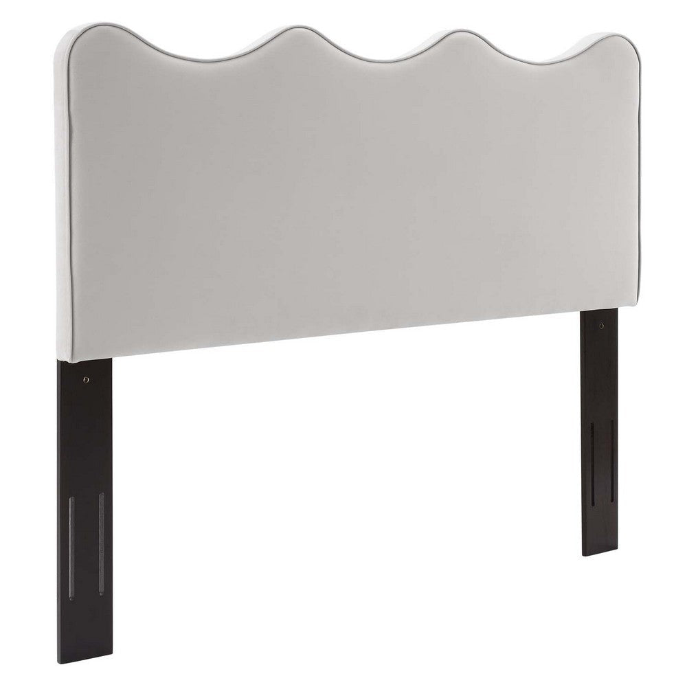 Modway Athena Performance Velvet Full/Queen Headboard in Light Gray