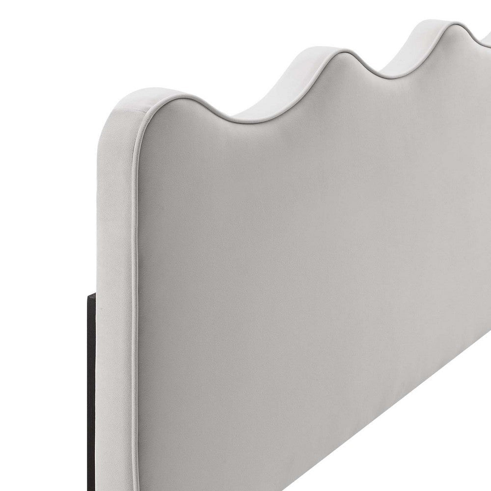 Modway Athena Performance Velvet Full/Queen Headboard in Light Gray