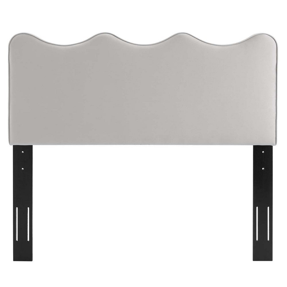 Modway Athena Performance Velvet Full/Queen Headboard in Light Gray
