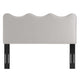 Modway Athena Performance Velvet Full/Queen Headboard in Light Gray