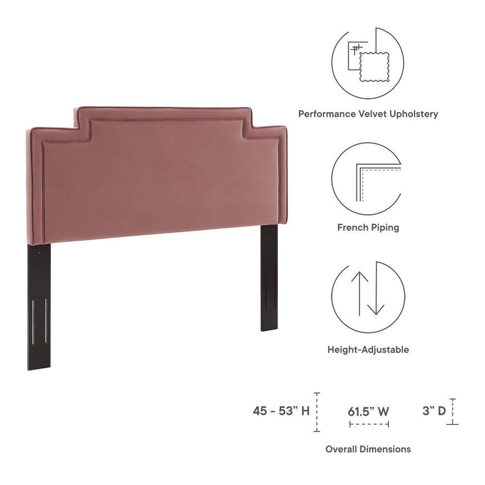 Modway Transfix Performance Velvet Full Headboard in Dusty Rose Queen (U.S. Standard) MDY-MOD-6575-DUS