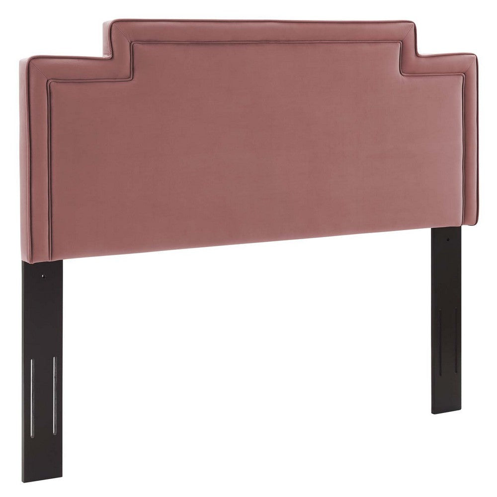 Modway Transfix Performance Velvet Full Headboard in Dusty Rose, Queen (U.S. Standard)