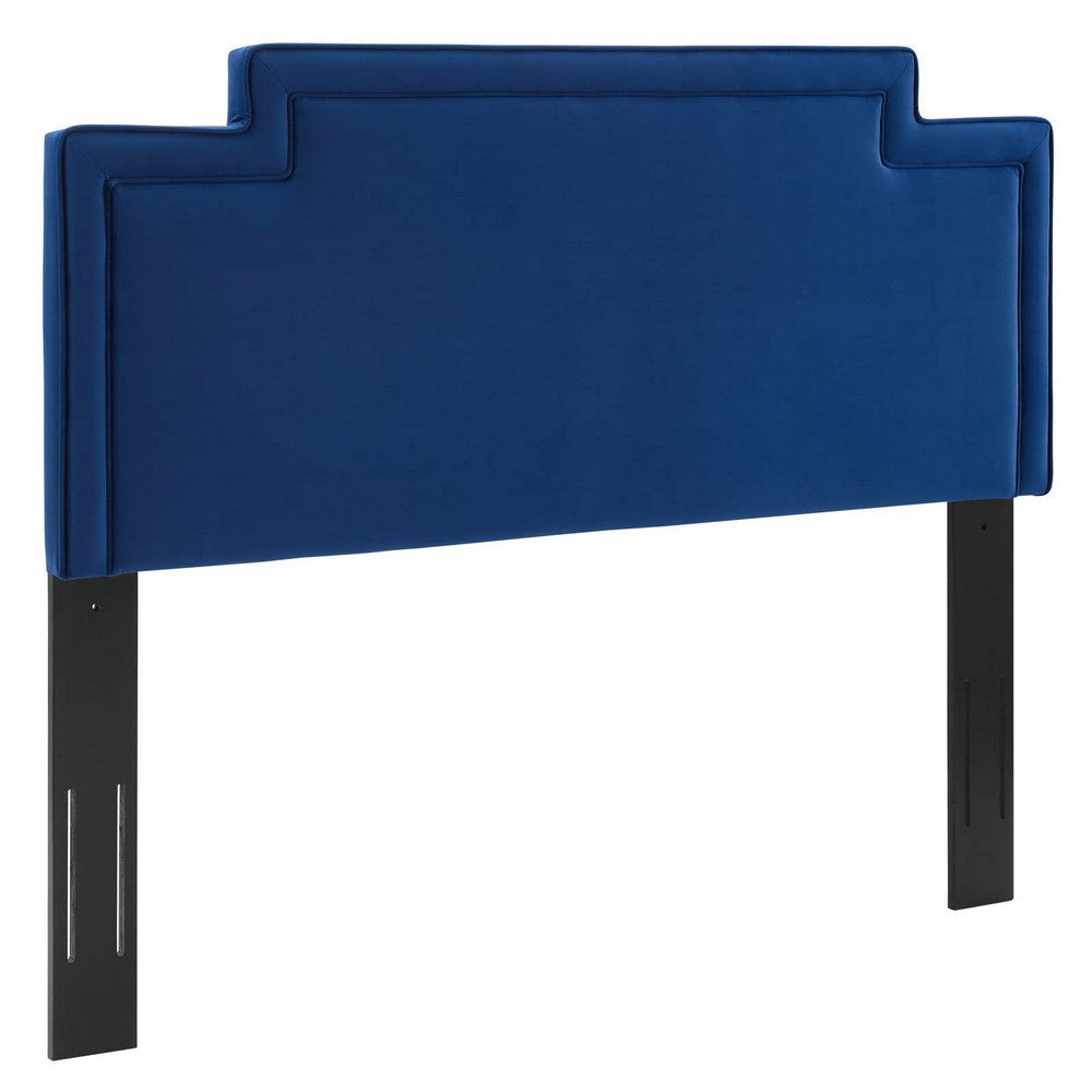 Modway Transfix Performance Velvet California Headboard in Navy, King (U.S. Standard)