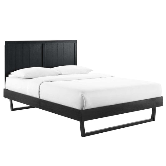 Alana Full Wood Platform Bed With Angular Frame  - No Shipping Charges