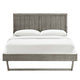 Alana Wood Full Platform Bed With Angular Frame by Modway| Gray