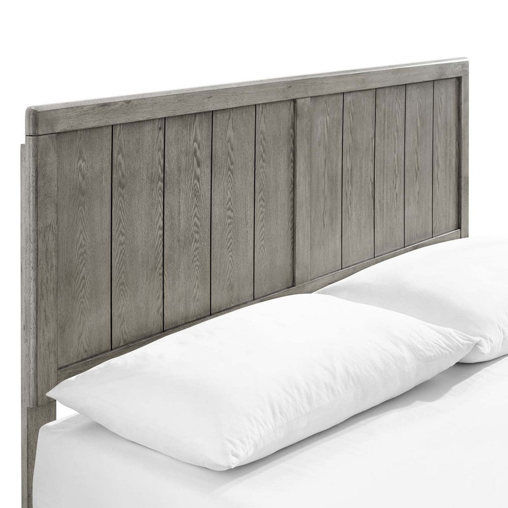Alana Wood Full Platform Bed With Angular Frame by Modway| Gray