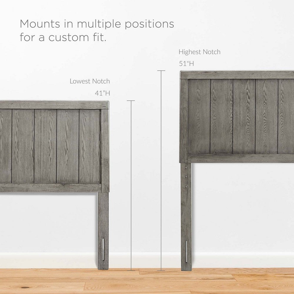 Alana Wood Full Platform Bed With Angular Frame by Modway| Gray