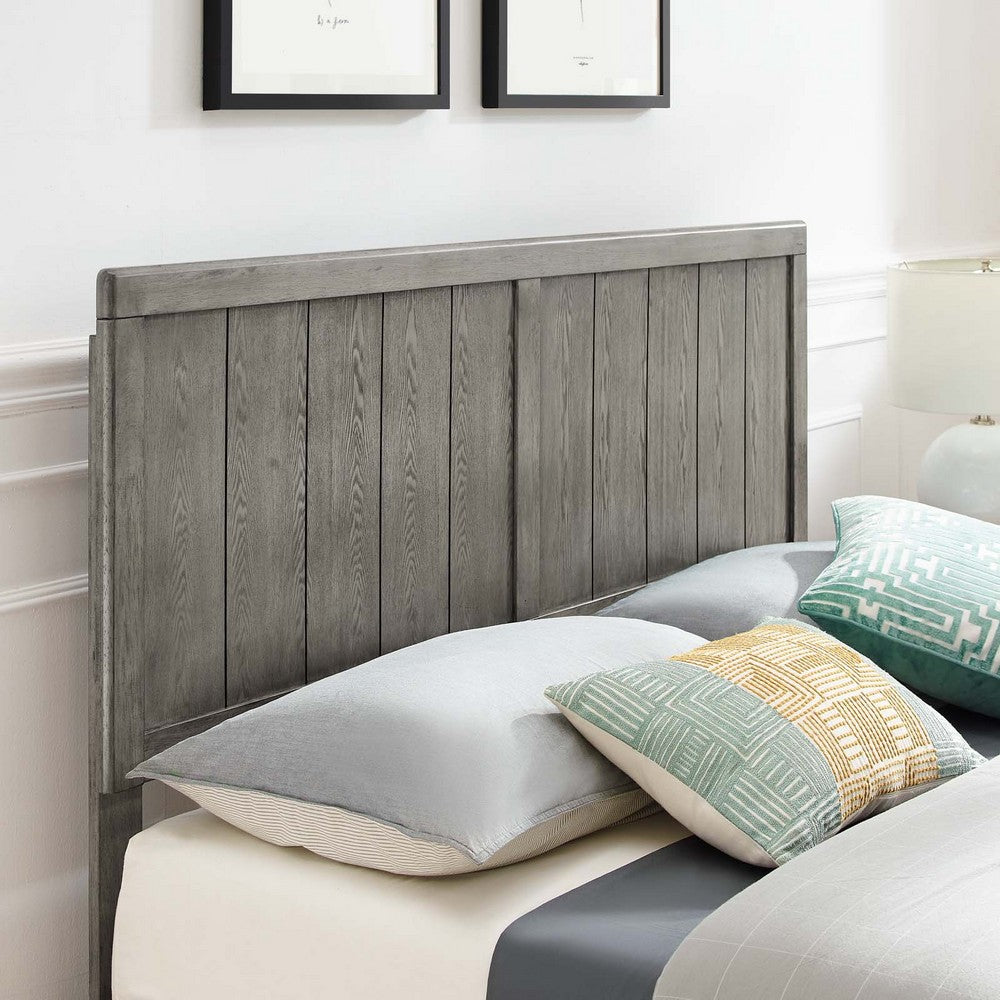Alana Wood Full Platform Bed With Angular Frame by Modway| Gray