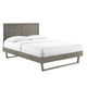 Alana Wood Full Platform Bed With Angular Frame by Modway| Gray