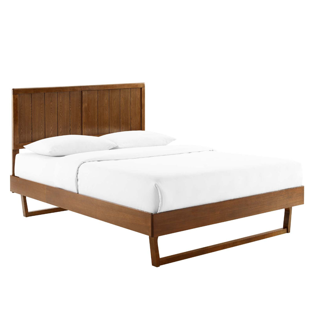 Alana Twin Wood Platform Bed With Angular Frame  - No Shipping Charges
