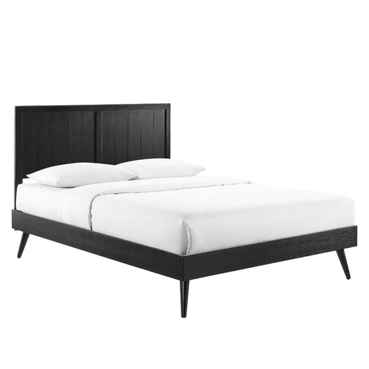 Alana Full Wood Platform Bed With Splayed Legs  - No Shipping Charges
