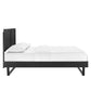 Modway Marlee Wood King Platform Bed in Black with Angular Frame MDY-MOD-6626-BLK