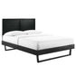 Modway Marlee Wood King Platform Bed in Black with Angular Frame